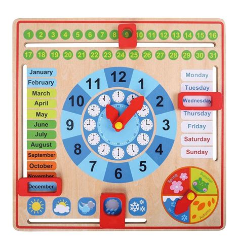 Pidoko Kids All About Today Calendar Board My First Clock Preschool