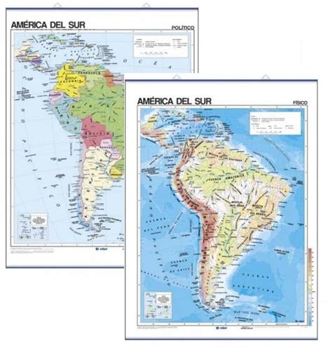 Mapas Murales América Del Sur Físico Político Edigol Ediciones Ah