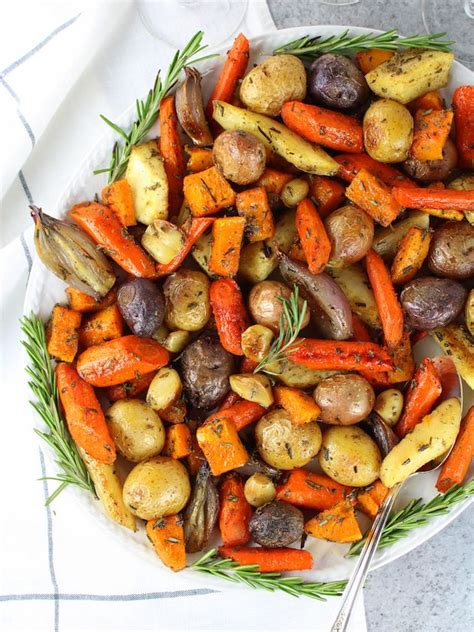 Super Easy Roasted Fall Vegetables With Rosemary The Perfect Veggie
