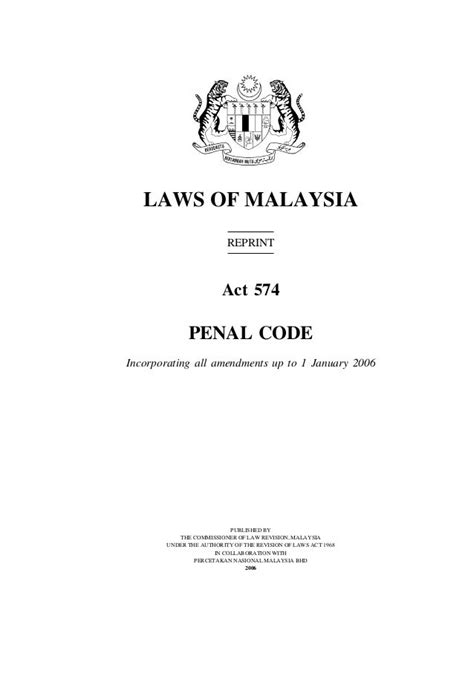 Malaysian Penal Code Act 574
