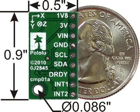 Pololu Lsm303dlh 3d Compass And Accelerometer Carrier With Voltage