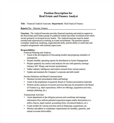 It's important to start with a strong understanding of accounting fundamentals and reading financial statements. 9+ Financial Analyst Job Description Templates - Free ...