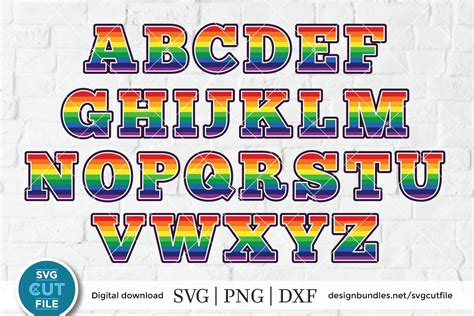 Rainbow Letters Svg Striped Font Svg Birthday Letters Svg Hot Sexiz Pix
