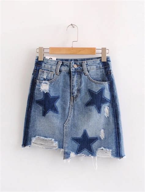 Buy Summer Jean Mini Skirt High Waist Ripped Hole