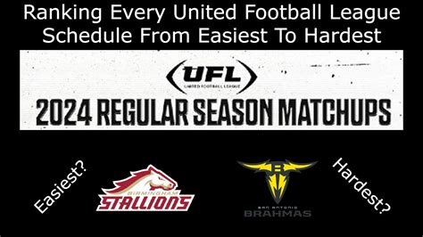 Ranking Every United Football League Schedule From Easiest To Hardest
