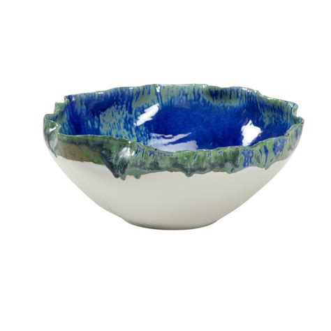 Wildwood Porcelain Abstract Contemporary Decorative Bowl In White