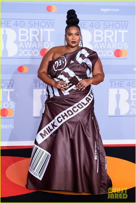 Lizzos Brit Awards 2020 Look Is A Chic Hershey Bar Wrapper Photo