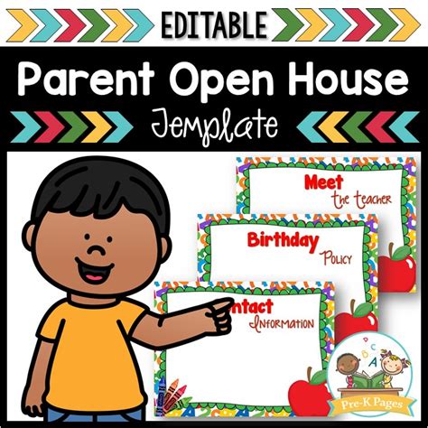School Theme Open House Powerpoint Pre K Pages