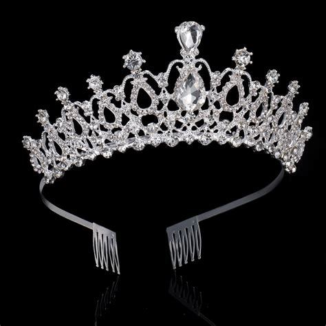 taihexin birthday crowns for women elegant princess crystal crown queen crown with combs
