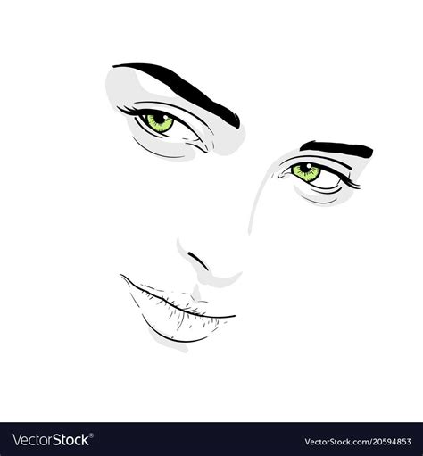 Woman Face Portrait Outlines Digital Sketch Hand Drawing Vector Illustration Download A Free