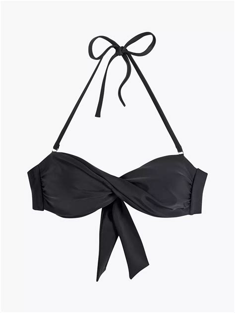 Hush Bandeau Twist Bikini Top Black At John Lewis And Partners