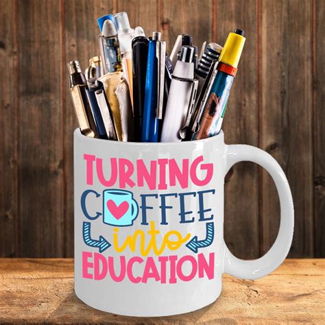 Favorite Teacher Mug Funny Teacher Mug School Teacher Mug Turning Coffee Into Education Mug