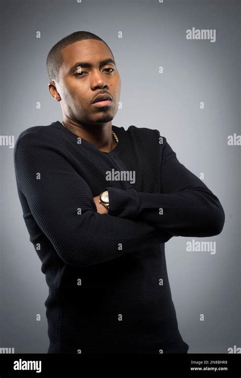 American Rapper And Actor Nasir Jones Better Known As Nas Poses For A