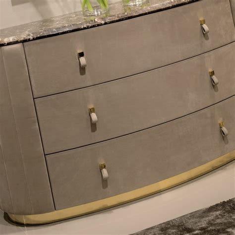 Nubuck Leather Luxury Oval Chest Of Drawers Juliettes Interiors