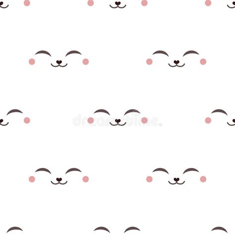 Happy Animal Face Pattern Stock Vector Illustration Of Sticker 128829445