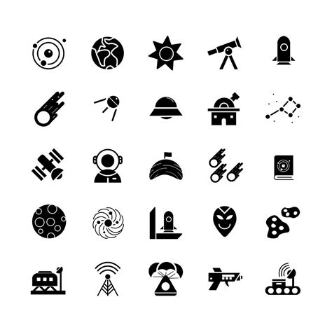 Space Icon Set Of Orbit Earth And Astronomy