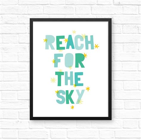 Reach For The Sky Toy Story Quote Kids Printable Art Etsy