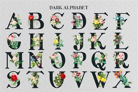 Floral Monogram Alphabet And Letters Collection Master Bundles