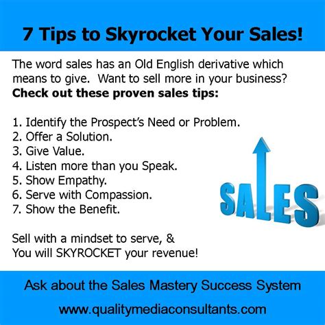 7 Sales Tips To Skyrocket Your Revenue Quality Media Consultant Group Llc