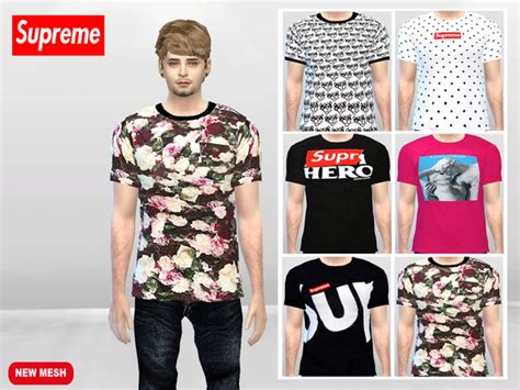 Large Supreme T Shirts By Mclaynesims At Tsr Sims 4 Updates