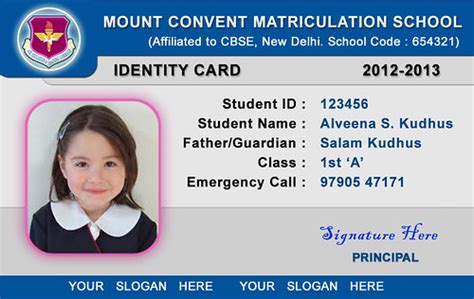Fotor's id card maker offers a wide variety of id card templates that work for many categories: School ID Card Templates | School ID Card Template ...