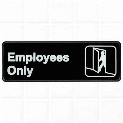Employees Only Sign For Door Black And White 9 X 3