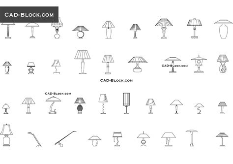 Table Lamps Cad Blocks Free Download