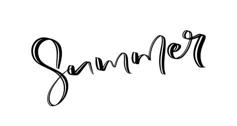 Hand Drawn Lettered Text Summer Calligraphic Season Inscription