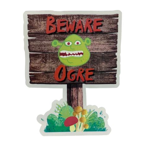 Shrek The Musical Inspired Swamp Sticker Beware Of Ogre Vinyl Etsy