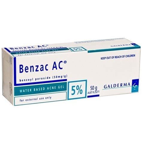 Galderma Benzac Ac 5 Benzoyl Peroxide Gel For Medical Use Packaging