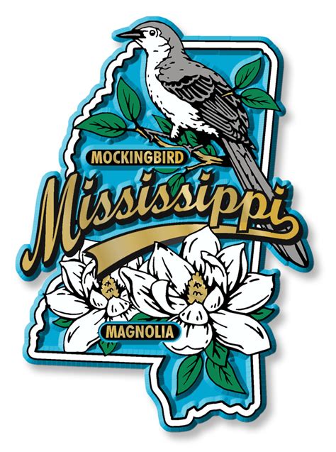 Mississippi State Bird And Flower Magnet