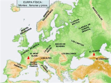 Mapa Fisico De Europa Mont Blanc Wrocawski Informator Internetowy