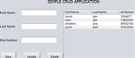 Java Swing Crud Application With Source Code Source Code Projects