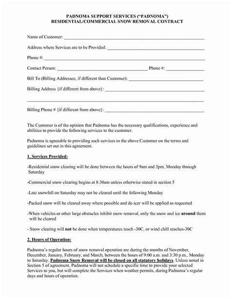 Snow Removal Contract Template Inspirational Best Of Snow Plow Proposal Forms Snow Removal