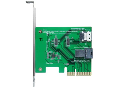 Innocard Pcie X To Mini Sas Hd Slimline Sas Adapter With Mini Sas Hd To Oculink Cable