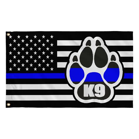 Dog Paw K9 Police Flag Svg Blue Line Ubicaciondepersonascdmxgobmx
