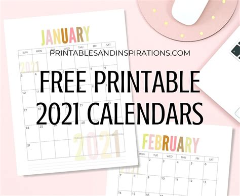 2021 Calendar Printable Free A3 Template Calendar Design