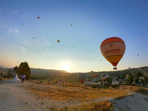 Goreme Turkey 2019 Hot Air Balloon Tours Setting Off Over