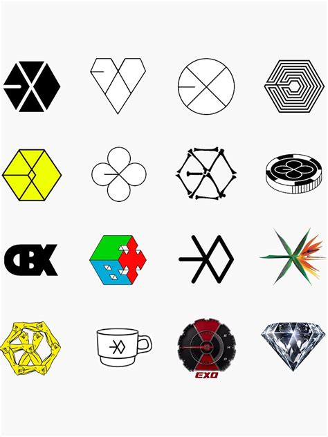 All Exo Logos Chronological Sticker For Sale By Siobaozi Redbubble