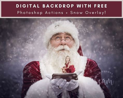 Santa Holding A Snow Globe Digital Background Christmas Etsy Canada