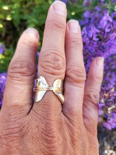 Sterling Silver And 14k Gold Filled Wire Wide Band Ringcustom Etsy