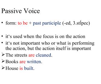 Maybe you're trying to avoid. Passive Voice Presentation