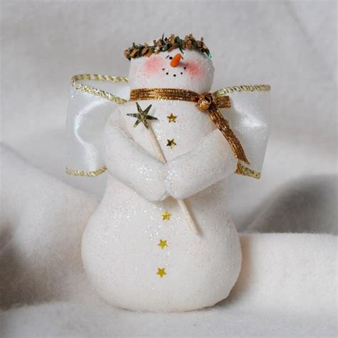 Snowman Angel Ornament By Karenssnowmen On Etsy