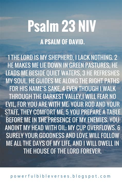 Psalm 23 Niv A Psalm Of David 1 The Lord Is My Shepherd I Lack