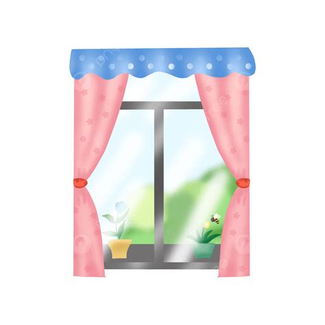 Thick Coating Png Image Cartoon Thick Coated Window Curtain Small