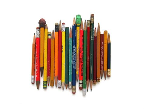 Old Pencil Collection Set Of 22 Used Pencils Bookmarks Craft And Etsy