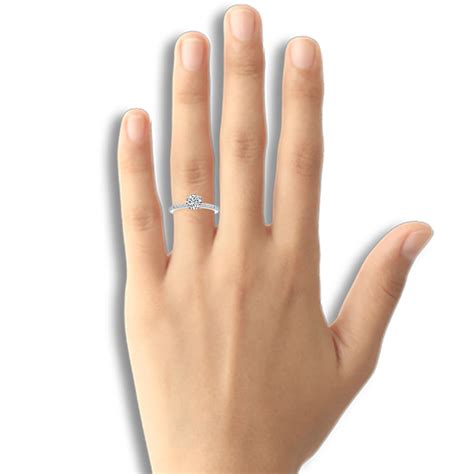 K White Gold Classic Aurora Diamond Engagement Ring Pointers Jewellers Fine Jewelry