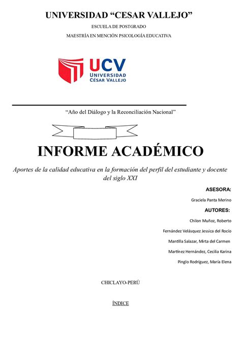 Ejemplo De Un Informe Academico De Un Estudiante Gambaran