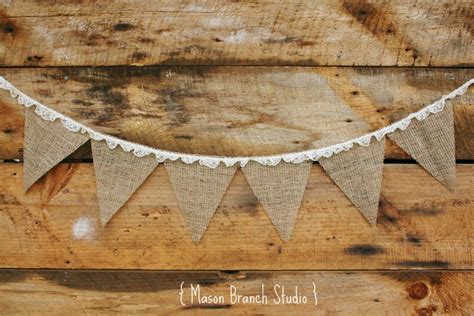 Burlap And Lace Burlap Banner Bunting Garland Pennant Photo Prop