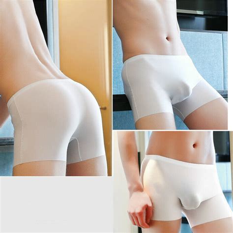 Mens Seamless Underwear Ice Silk Shorts Comfy Bulge Briefs Breathable